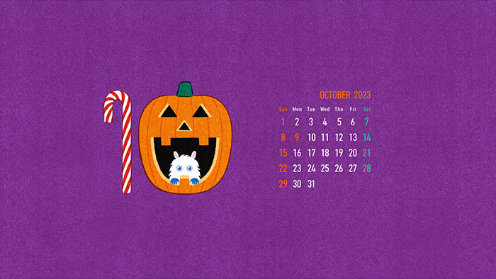 たなみん壁紙カレンダー 10月
