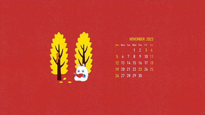 たなみん壁紙カレンダー 11月